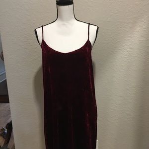 Burgundy wine velvet dress